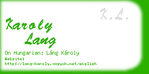 karoly lang business card